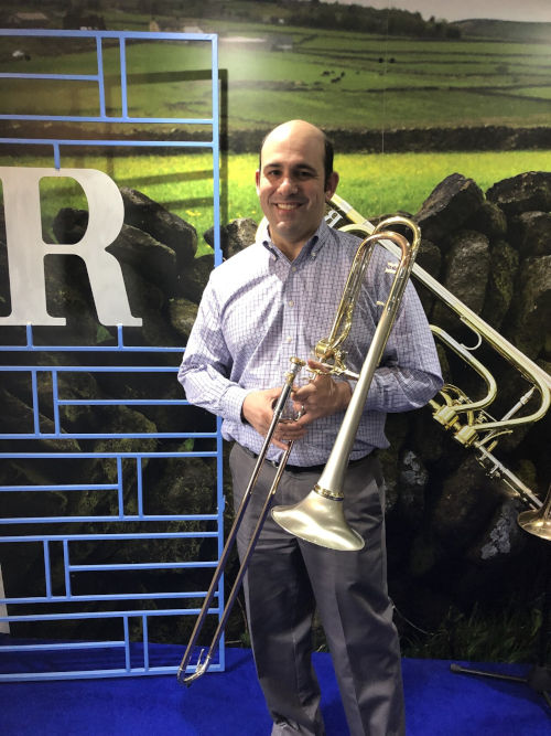 picking up my Rath trombone at the Rath workshop