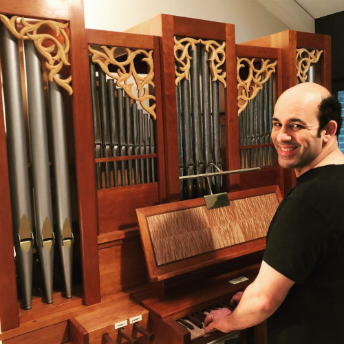 with my organ at home