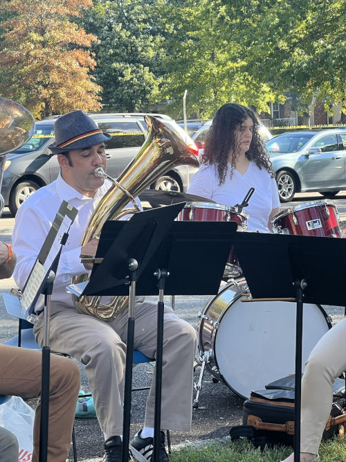 playing kaiserbariton in a German band from Brass Band of Northern Virginia, with my daughter on drums